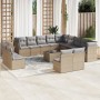 14-teiliges Gartensofa-Set mit beigen synthetischen Rattankissen von , Gartensets - Ref: Foro24-3218499, Preis: 966,78 €, Rab...