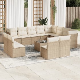 Garden set with 13-piece synthetic rattan beige cushions. by , Garden sets - Ref: Foro24-3218478, Price: 973,99 €, Discount: %