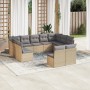 11-piece garden sofa set with beige synthetic rattan cushions by , Garden sets - Ref: Foro24-3218349, Price: 667,53 €, Discou...