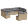 11-teiliges Gartensofa-Set mit beigen synthetischen Rattankissen von , Gartensets - Ref: Foro24-3218349, Preis: 676,78 €, Rab...