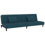 Sofá cama de 2 plazas con dos almohadas terciopelo azul de , Sofás - Ref: Foro24-375909, Precio: 220,99 €, Descuento: %