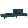 Sofá cama de 2 plazas con dos almohadas terciopelo azul de , Sofás - Ref: Foro24-375909, Precio: 219,60 €, Descuento: %