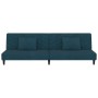 Sofá cama de 2 plazas con dos almohadas terciopelo azul de , Sofás - Ref: Foro24-375909, Precio: 220,99 €, Descuento: %