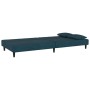 Sofá cama de 2 plazas con dos almohadas terciopelo azul de , Sofás - Ref: Foro24-375909, Precio: 220,99 €, Descuento: %