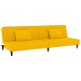 Sofá cama de 2 plazas con dos almohadas terciopelo amarillo de , Sofás - Ref: Foro24-375916, Precio: 226,38 €, Descuento: %