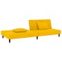 Sofá cama de 2 plazas con dos almohadas terciopelo amarillo de , Sofás - Ref: Foro24-375916, Precio: 226,38 €, Descuento: %