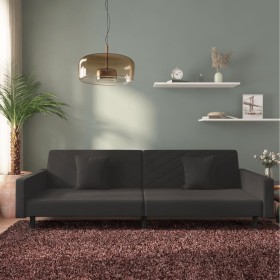 2-Sitzer-Schlafsofa mit zwei schwarzen Samtkissen von , Sofas - Ref: Foro24-375923, Preis: 246,99 €, Rabatt: %