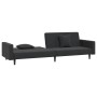 Sofá cama de 2 plazas con dos almohadas terciopelo negro de , Sofás - Ref: Foro24-375923, Precio: 246,99 €, Descuento: %