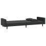 Sofá cama de 2 plazas con dos almohadas terciopelo negro de , Sofás - Ref: Foro24-375923, Precio: 246,99 €, Descuento: %