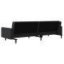 Sofá cama de 2 plazas con dos almohadas terciopelo negro de , Sofás - Ref: Foro24-375923, Precio: 246,99 €, Descuento: %