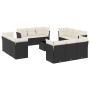 Gartensofa- und Kissenset 13-teilig aus schwarzem synthetischem Rattan von , Gartensets - Ref: Foro24-3217336, Preis: 943,76 ...