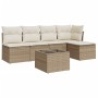 Garden sofa set with 6-piece synthetic rattan beige cushions by , Garden sets - Ref: Foro24-3217528, Price: 399,99 €, Discoun...