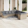 11-teiliges Gartensofa-Set mit beigen synthetischen Rattankissen von , Gartensets - Ref: Foro24-3250448, Preis: 706,14 €, Rab...