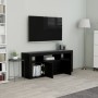 Black plywood TV cabinet 120x30x50 cm by , TV Furniture - Ref: Foro24-801815, Price: 103,87 €, Discount: %