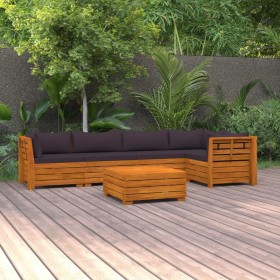 Garden furniture 6 pieces with cushions solid acacia wood by , Garden sets - Ref: Foro24-3087327, Price: 827,57 €, Discount: %