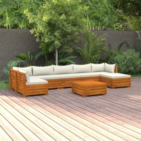 Muebles de jardín 8 piezas con cojines madera maciza de acacia de , Conjuntos de jardín - Ref: Foro24-3087306, Precio: 1,00 €...