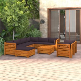 Garden furniture and cushions set 10 pieces solid acacia wood by , Garden sets - Ref: Foro24-3087319, Price: 1,00 €, Discount: %