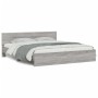 Sonoma gray bed frame with headboard 200x200 cm by , Beds and slatted bases - Ref: Foro24-3207460, Price: 194,68 €, Discount: %