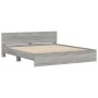 Sonoma gray bed frame with headboard 200x200 cm by , Beds and slatted bases - Ref: Foro24-3207460, Price: 194,68 €, Discount: %