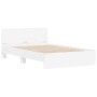 White bed frame with headboard 135x190 cm by , Beds and slatted bases - Ref: Foro24-3207504, Price: 152,19 €, Discount: %