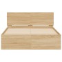 Sonoma oak bed frame with headboard 135x190 cm by , Beds and slatted bases - Ref: Foro24-3207506, Price: 147,99 €, Discount: %