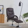 Sillón de masaje con reposapiés cuero sintético marrón de vidaXL, Sillones de masaje eléctricos - Ref: Foro24-248661, Precio:...