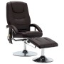 Sillón de masaje con reposapiés cuero sintético marrón de vidaXL, Sillones de masaje eléctricos - Ref: Foro24-248661, Precio:...