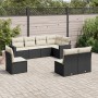 Set aus 8-teiligen Gartensofas und Kissen Kunstrattan schwarz von , Modulare Sofas für den Außenbereich - Ref: Foro24-3251403...