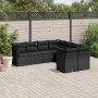 Set aus 8-teiligen Gartensofas und Kissen Kunstrattan schwarz von , Gartensets - Ref: Foro24-3250424, Preis: 538,01 €, Rabatt: %