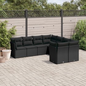 Set aus 8-teiligen Gartensofas und Kissen Kunstrattan schwarz von , Gartensets - Ref: Foro24-3250424, Preis: 567,91 €, Rabatt: %