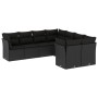 Set aus 8-teiligen Gartensofas und Kissen Kunstrattan schwarz von , Gartensets - Ref: Foro24-3250424, Preis: 538,01 €, Rabatt: %