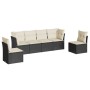 Set aus 6-teiligen Gartensofas und Kissen Kunstrattan schwarz von , Gartensets - Ref: Foro24-3217366, Preis: 367,08 €, Rabatt: %