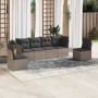 6-piece garden furniture set with gray synthetic rattan cushions by , Garden sets - Ref: Foro24-3217370, Price: 377,98 €, Dis...