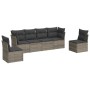 6-piece garden furniture set with gray synthetic rattan cushions by , Garden sets - Ref: Foro24-3217370, Price: 371,99 €, Dis...