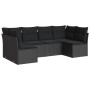 Set aus 6-teiligen Gartensofas und Kissen Kunstrattan schwarz von , Gartensets - Ref: Foro24-3217385, Preis: 345,62 €, Rabatt: %