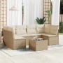 Set aus 7-teiligen Gartensofas und Kissen, synthetisches Rattan, beige von , Gartensets - Ref: Foro24-3217398, Preis: 507,37 ...