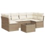 Set of 7-piece garden sofas and beige synthetic rattan cushions by , Garden sets - Ref: Foro24-3217398, Price: 507,37 €, Disc...