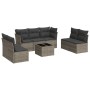 Garden sofa set 8 pieces and gray synthetic rattan cushions by , Garden sets - Ref: Foro24-3217420, Price: 483,29 €, Discount: %