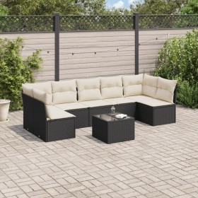 Set aus 8-teiligen Gartensofas und Kissen Kunstrattan schwarz von , Gartensets - Ref: Foro24-3217436, Preis: 471,63 €, Rabatt: %