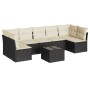 Set aus 8-teiligen Gartensofas und Kissen Kunstrattan schwarz von , Gartensets - Ref: Foro24-3217436, Preis: 477,72 €, Rabatt: %