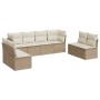 Garden sofa set with beige cushions, 8 pieces, PE rattan. by , Garden sets - Ref: Foro24-3217448, Price: 571,98 €, Discount: %