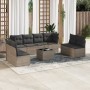 Garden furniture set 9 pieces and gray synthetic rattan cushions by , Garden sets - Ref: Foro24-3217460, Price: 540,91 €, Dis...