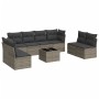 Garden furniture set 9 pieces and gray synthetic rattan cushions by , Garden sets - Ref: Foro24-3217460, Price: 540,91 €, Dis...