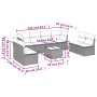 Garden furniture set 9 pieces and gray synthetic rattan cushions by , Garden sets - Ref: Foro24-3217460, Price: 540,91 €, Dis...