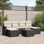 7-teiliges Garten-Esszimmerset und Kissen synthetisches Rattan schwarz von , Modulare Sofas für den Außenbereich - Ref: Foro2...