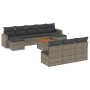 Set de sofás de jardín 11 pzas y cojines ratán sintético gris de , Sofás modulares de exterior - Ref: Foro24-3224331, Precio:...