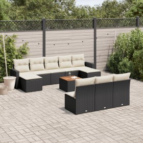 Garden sofa set 11 pieces and black synthetic rattan cushions by , Modular outdoor sofas - Ref: Foro24-3224327, Price: 598,33...