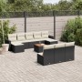 Set mit 11 Stück Gartensofas und Kissen synthetisches Rattan schwarz von , Modulare Sofas für den Außenbereich - Ref: Foro24-...