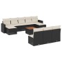 Set mit 11 Stück Gartensofas und Kissen synthetisches Rattan schwarz von , Modulare Sofas für den Außenbereich - Ref: Foro24-...