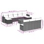 Set mit 11 Stück Gartensofas und Kissen synthetisches Rattan schwarz von , Modulare Sofas für den Außenbereich - Ref: Foro24-...